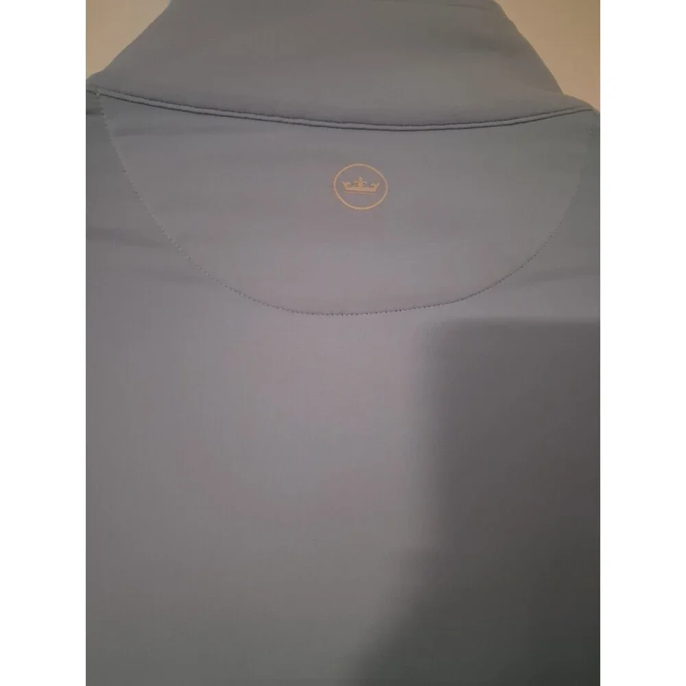 Peter Millar Men's Performance Quarter Zip Pullover Light Blue LIV Golf Large